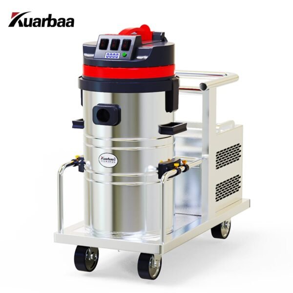 GV-1580 Industrial Wet & Dry Vacuum, High Power, Stainless Steel, Battery-Powered with Filter for Factory