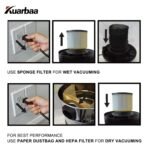 KB-Z90-30L Wet & Dry Commercial Vacuum Cleaner, High Power Suction, Stainless Steel for Home & Hotel - Image 4